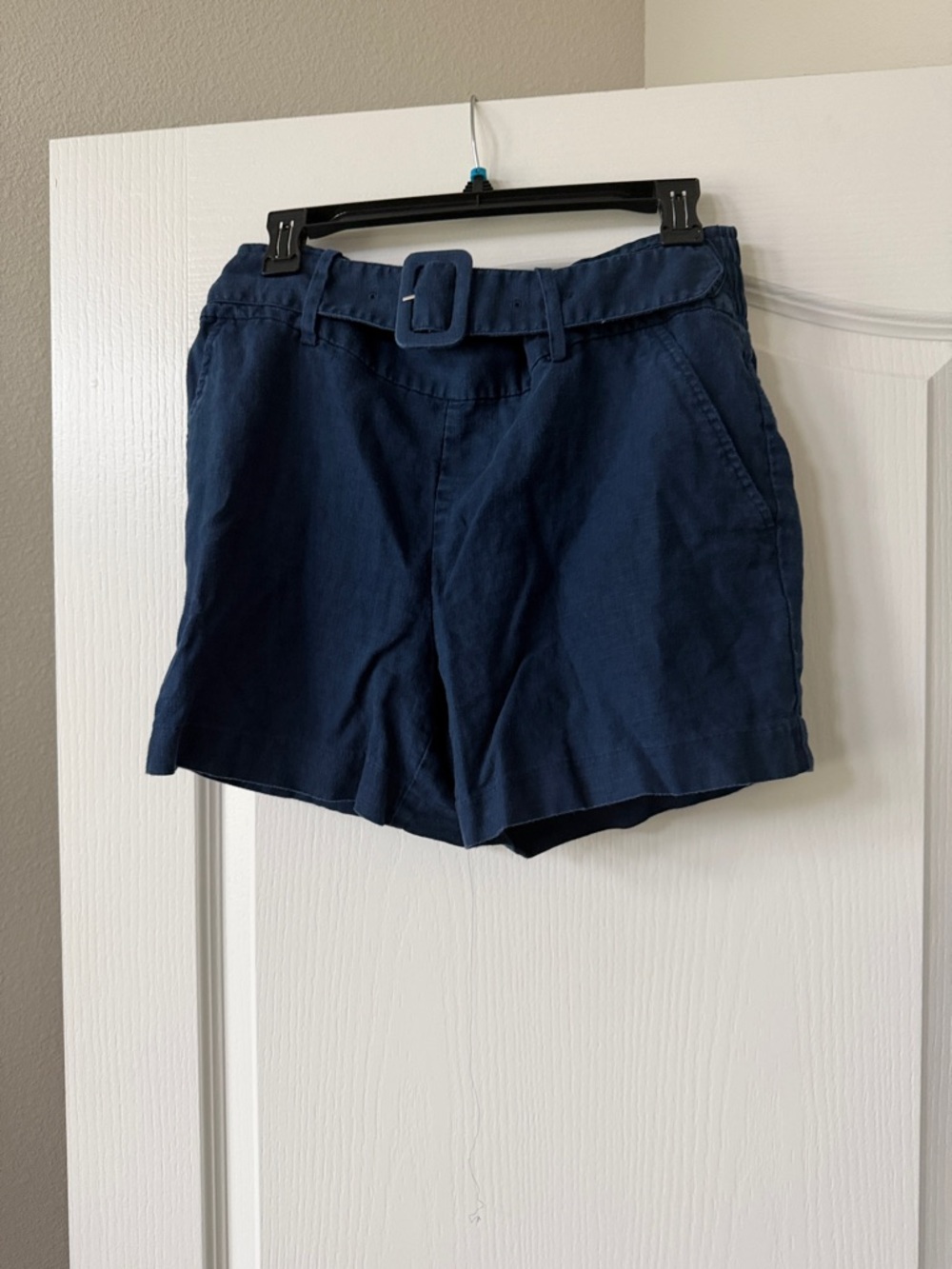 INC International Concepts Navy Blue High-Rise Belted Shorts
